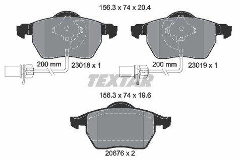 TEXTAR Klocki hamulcowe - komplet 2301802