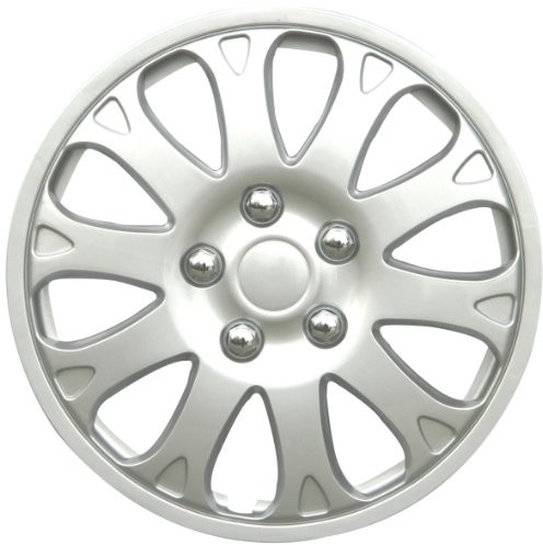 IWH 7550 kołpaki ozdobne Tobago przysłony, srebrny  4-częściowy zestaw, 36 cm (14) 75501