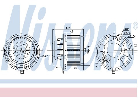 NISSENS Wentylator wnętrza 87077