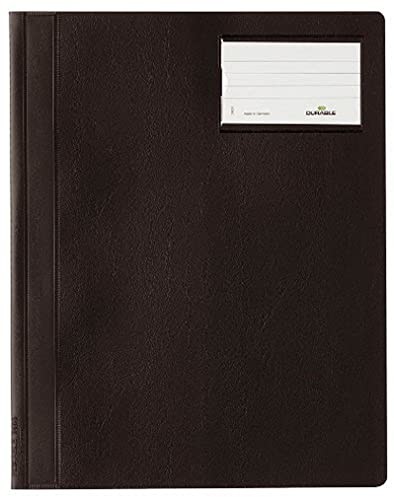 Durable 250001 Skoroszyt A4 (o ponadstandardowej szerokości), opak. 25 sztuk, kolor czarny. 4005546264011