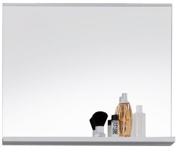 Trendteam MZ40101 szklane lustro łazienkowe z półką, kolor biały, 60 x 50 x 10 cm 1280-401-01
