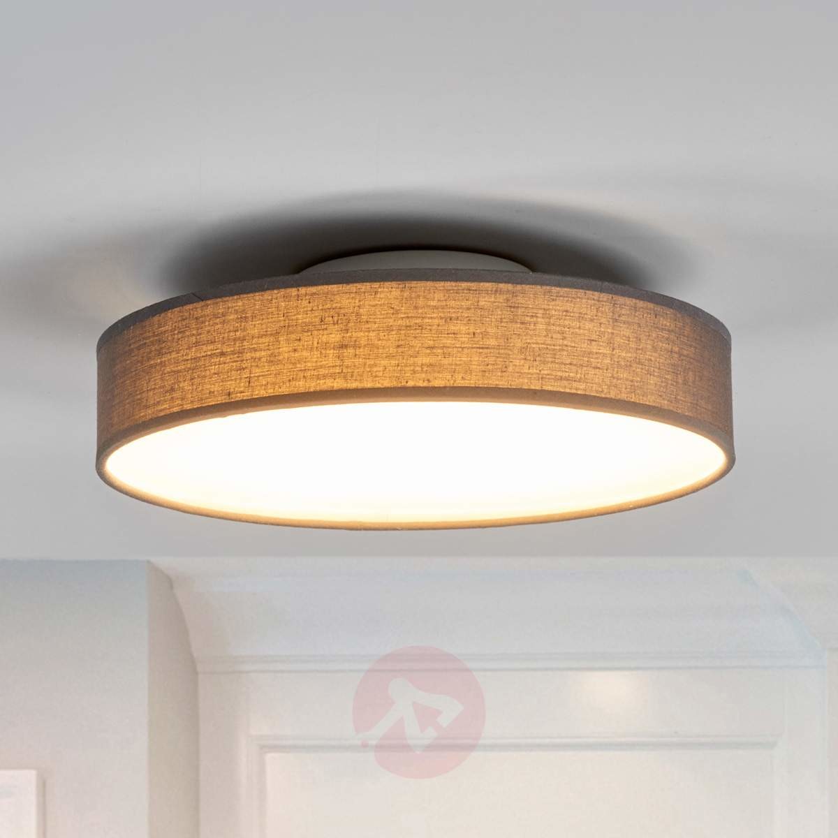 Szara, tekstylna lampa sufitowa LED Saira, 30 cm