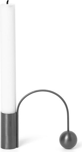 Ferm Living Świecznik mosiężny Balance ciemnoszary 5753