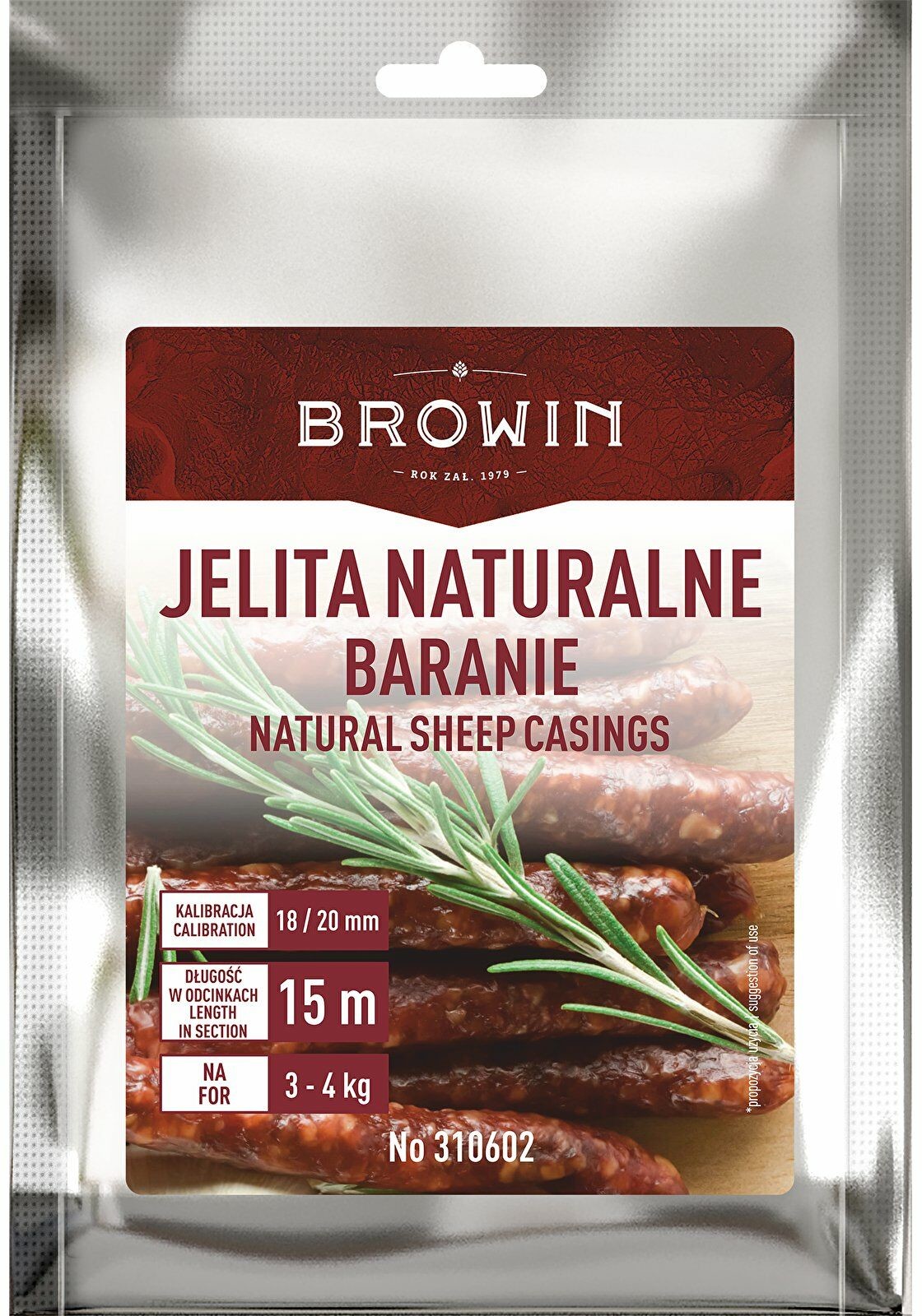 Browin Jelita naturalne baranie - kaliber18/20mm,15m