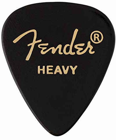 Fender 351 SHAPE CLASSIC PICKS celuloid Plektren - kształt: 351 - opakowanie 12 szt. - grubość: Heavy - kolor: czarny 1980351906