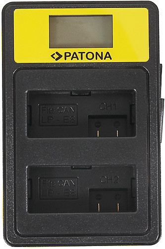 PATONA Ładowarka podwójna Dual LCD USB do akumulatorów Canon LP-E8 141574