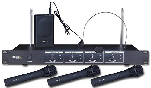 Ibiza VHF4 mikrofon bezprzewodowy, czarny VHf4H