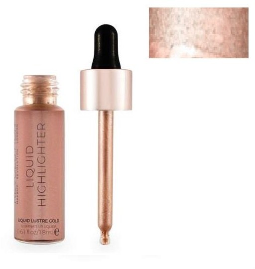 Revolution Makeup Makeup Revolution, Liquid Highlighter, rozświetlacz w płynie Lustre Gold, 18 ml