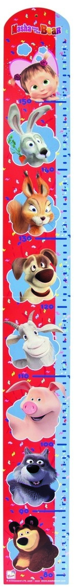 Bino Metr drewniany Masza i Niedźwiedź czerwony, 85 cm