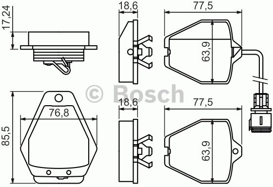 Bosch Zestaw klocków hamulcowych, hamulce tarczowe 0 986 494 436