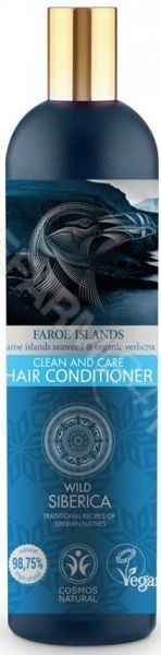Siberica EUROBIO LAB Wild FAROE ISLANDS odżywka do włosów oczyszczająco pielęgnująca z wodorostami z Wysp Owczych i organiczną werbeną 400 ml