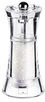Bisetti 8710s młynek do soli, akryl, 13 cm, przezroczysty 8710S