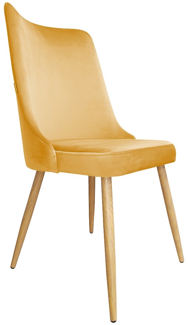 Atos Krzesło CYPRIAN 2 VELVET żółte/dąb do salonu VICTOR-DAB-MG15
