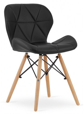 Komplet czarnych krzeseł z ekoskóry 4szt Zeno 3S