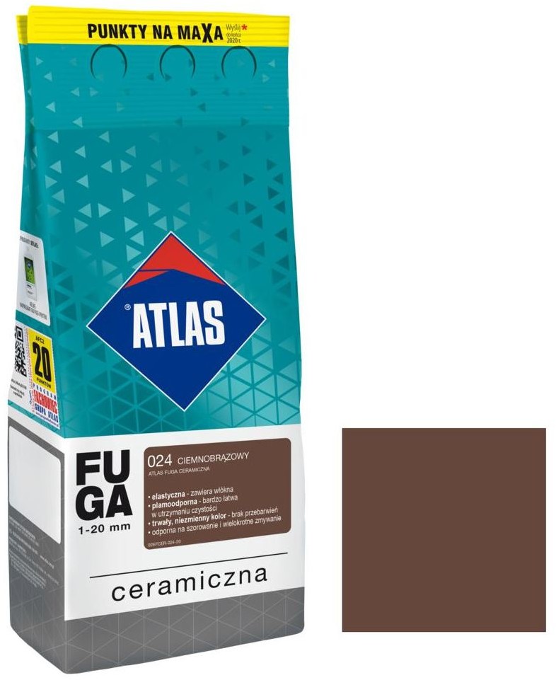 Atlas Fuga ceramiczna 024 ciemnobrązowy 2 kg