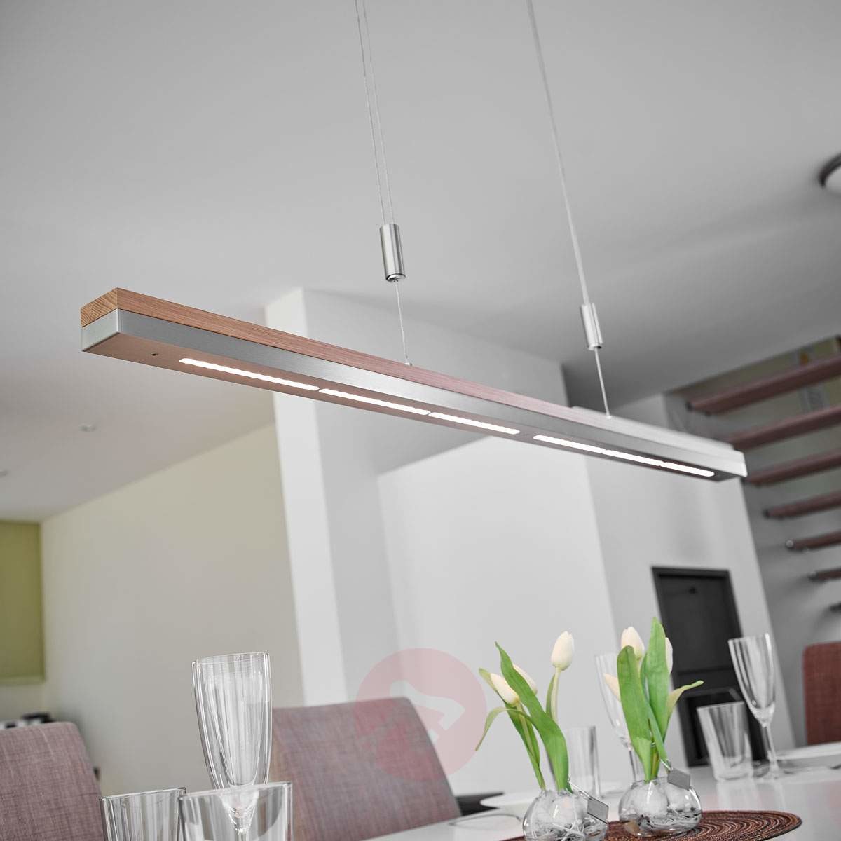 Lampenwelt.com Lampa wisząca Elna ze ściemnianymi LED  118 cm