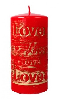Artman Świeca dekoracyjna czerwona Love 14cm wysokości