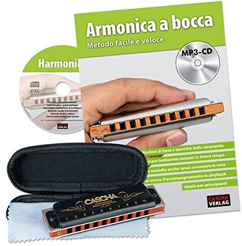 CASCHA CASCHA HH 1610 IT Professional Blues Harmonica zestaw harmonijkowy wraz z włoską szkołą z odtwarzaczem MP3-CD HH 1610 IT