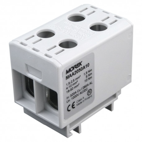 Geberit MOREK szynowa 1,5-50mm2 szara 4 otwory AL/CU 1000V TH35 1P MAA2050A10 Morek 7288 MAA2050A10