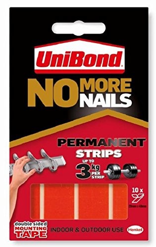 Unibond Uni Bond No More Nails paski klejące Ultra mocne pojemność 2,75 kg Permanent 10 sztuk prześwitujący 600685