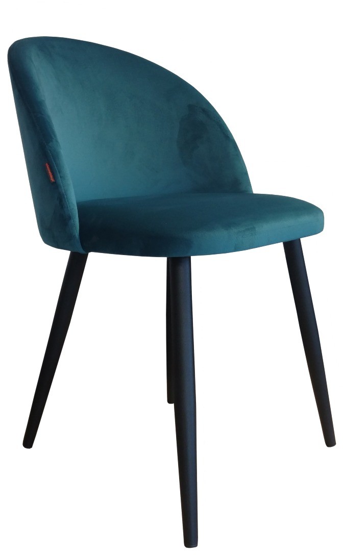 Atos Krzesło CLAUDINE 1 VELVET morskie z czarnymi nogami tapicerowane COLIN-MG20
