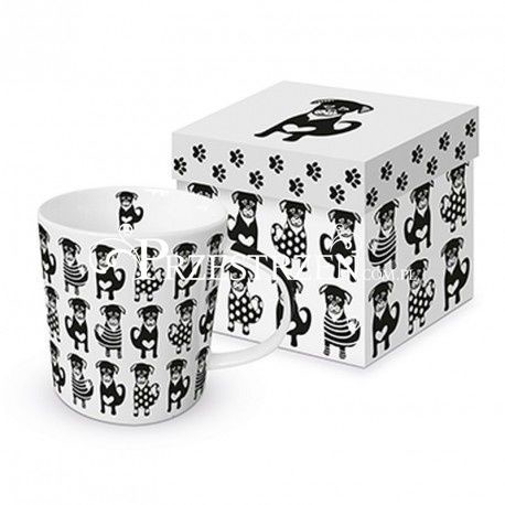 DUŻY KUBEK PORCELANOWY - Czarne Pieski 603625