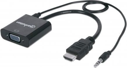 Manhattan Adapter AV Konwerter HDMI męski na VGA żeński z audio - 1515 (151559)