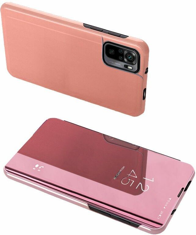 Hurtel Clear View Case futerał etui z klapką Xiaomi Poco X4 NFC 5G różowy