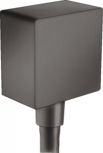 Hansgrohe 26455340 Przyłącze węża FixFit Square CZARNY/CHROM SZCZOTKOWANY