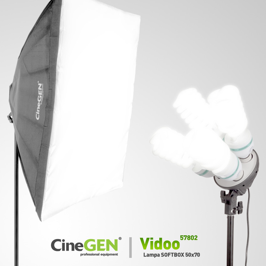 CineGEN Lampa światła stałego SOFTBOX 50x70cm 4x 85W 230cm VIDOO-57882