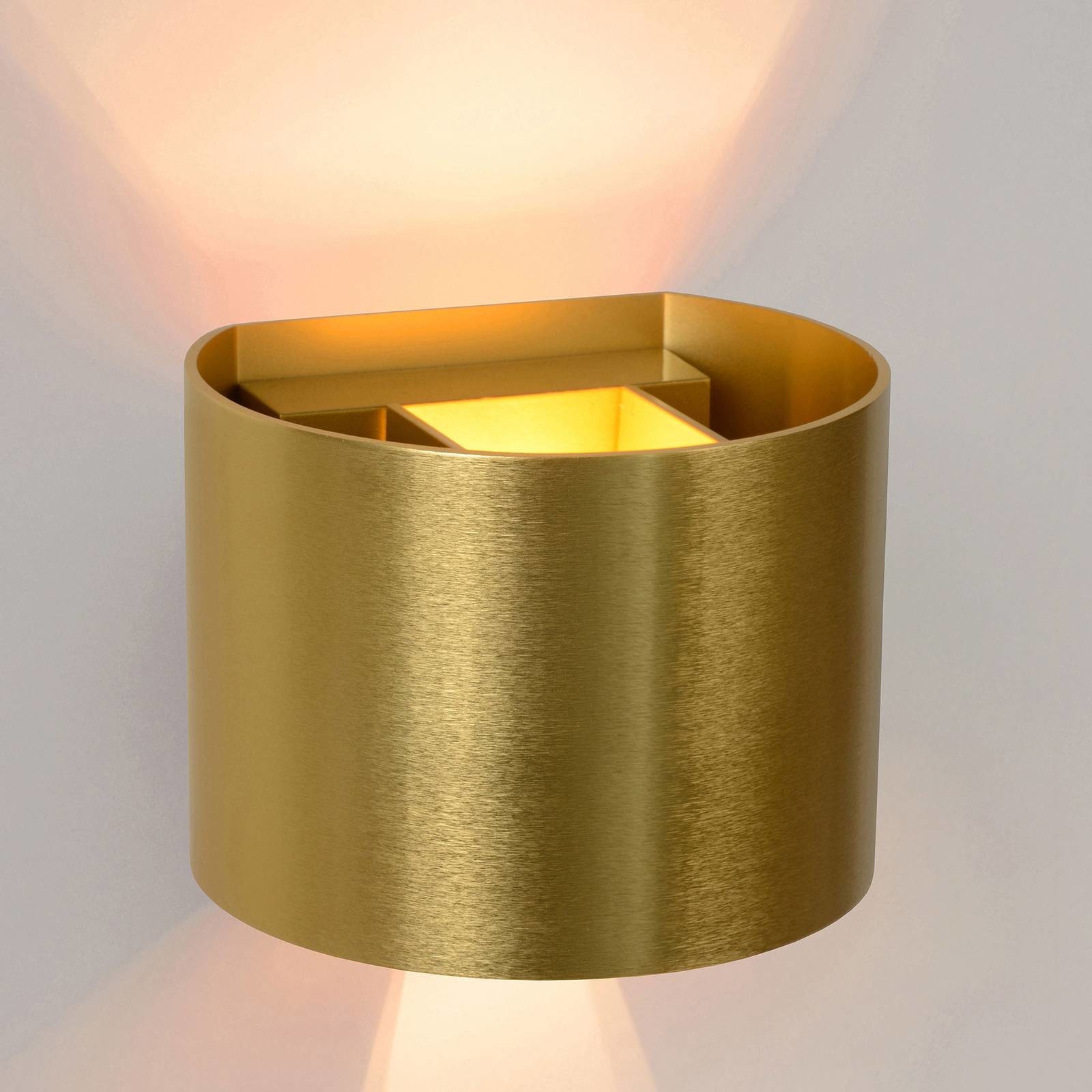 Lucide Kinkiet LED Xio, okrągły, złoty matowy