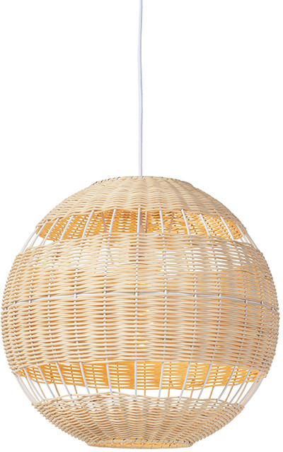 QAZQA Rustykalna lampa wisząca rattan - Rattan