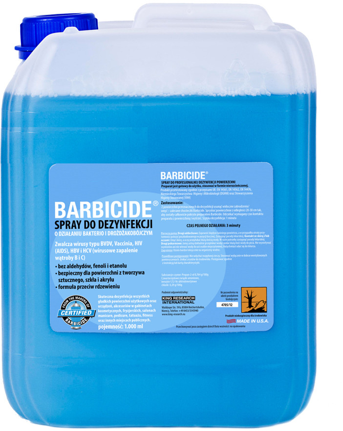 Barbicide Spray do Dezynfekcji Wszystkich Powierzchni 5 L Uzupełnienie Bezzapachowy