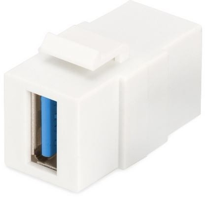 Digitus Moduł Keystone USB 3.0, łącznik do gniazd i pustych paneli, żeński/żeński, biały