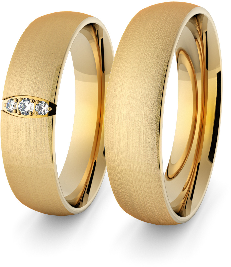 Eminence Obrączki ślubne klasyczne 5 mm z brylantami - 64 Au-classic-5-64