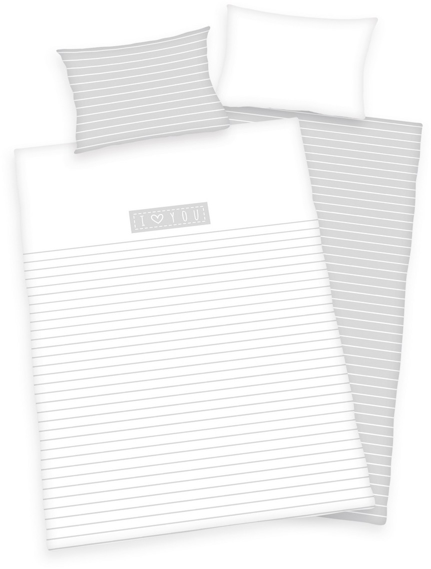 Bawełniana pościel dziecięca do łóżeczka I love you, 100 x 135 cm, 40 x 60 cm