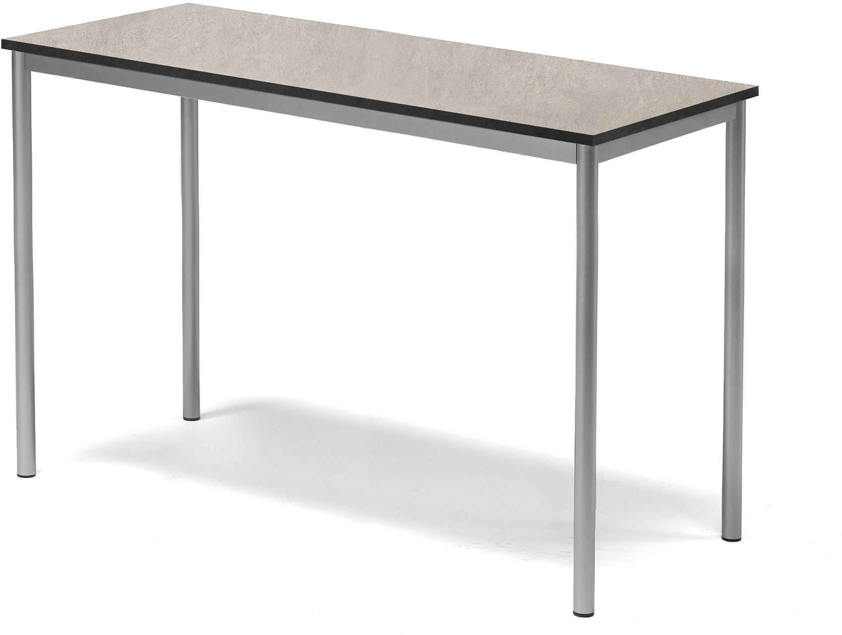 AJ Produkty Stół Sonitus, 1400x600x900 mm, rama srebrna, dźwiękochłonne linoleum, szary