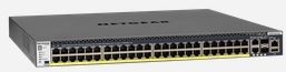 Netgear M4300-52G-PoE+ (1,000W PSU) Stackable Managed Switch with 48x1G PoE+ and 4x10G including 2x10GBASE-T and 2xSFP+ Layer 3 GSM4352PB-100NES