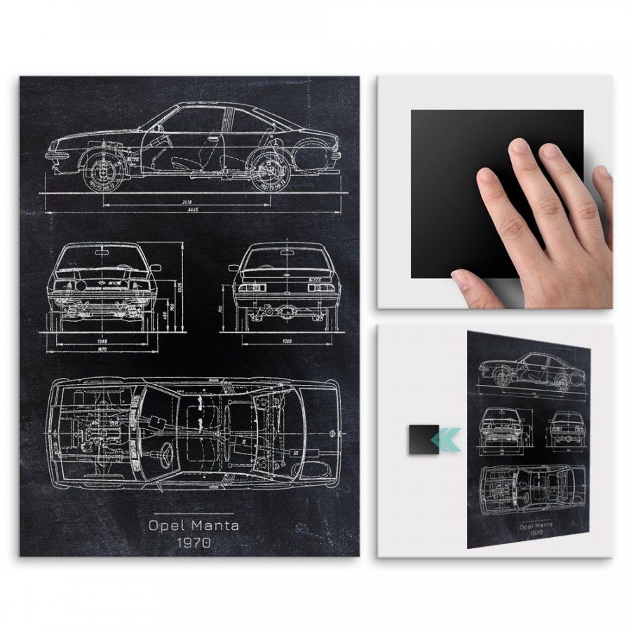 Pix4home Plakat metalowy Opel Manta Projekt Blackboard M POS-M-03085