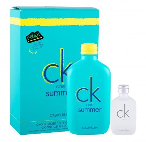 Calvin Klein CK One Summer 2020 zestaw Edt 100 ml + Edt CK One 15 ml + Naklejki unisex