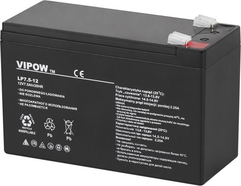 Vipow akumulator żelowy 12V 7,5Ah - BAT0214