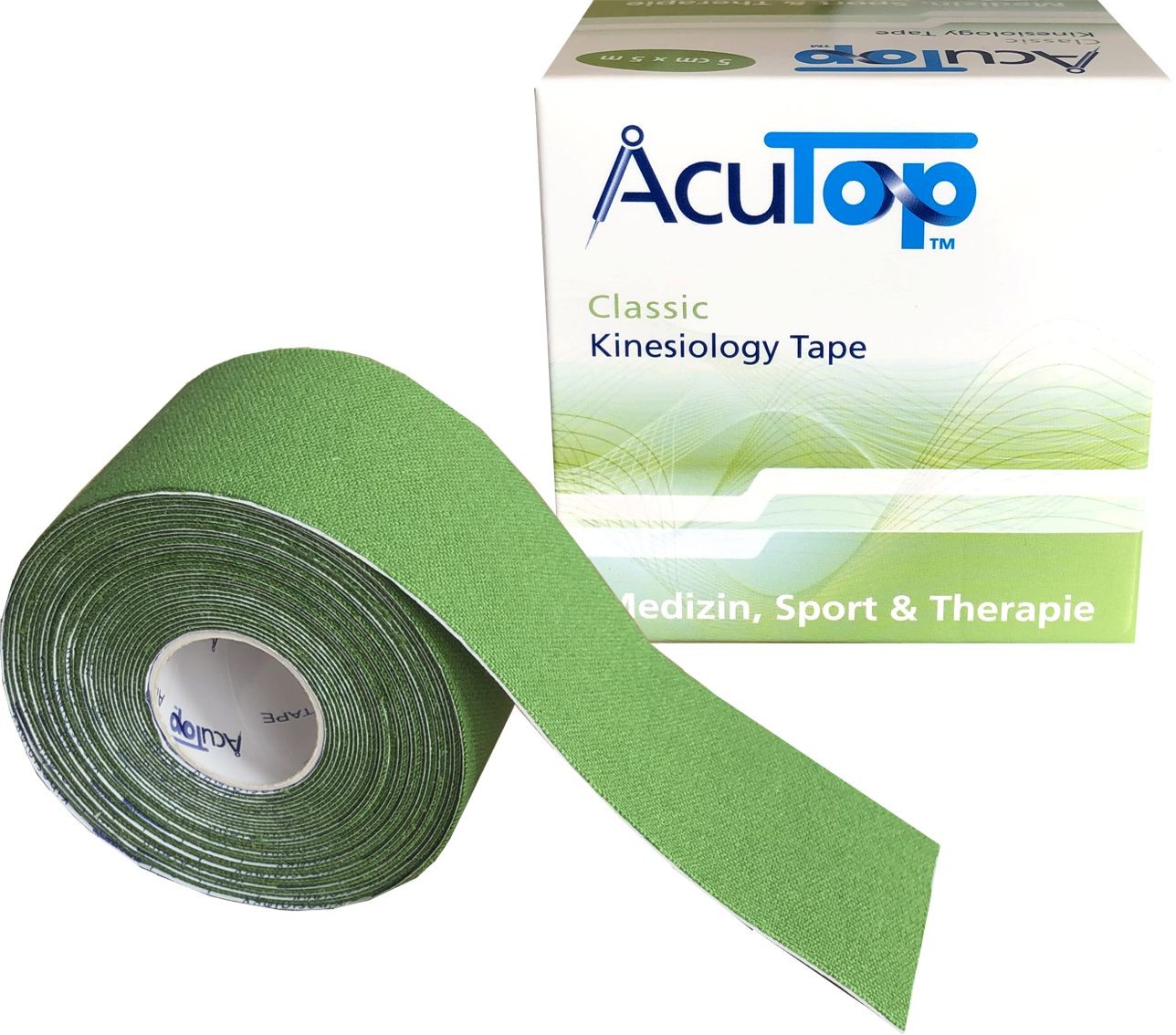 Tape Acutop Oryginal Kinesiology AcuTop Grass Green - NIEMIECKA JAKOŚĆ - niska cena (acutop ciemny zielony) 4260394881401