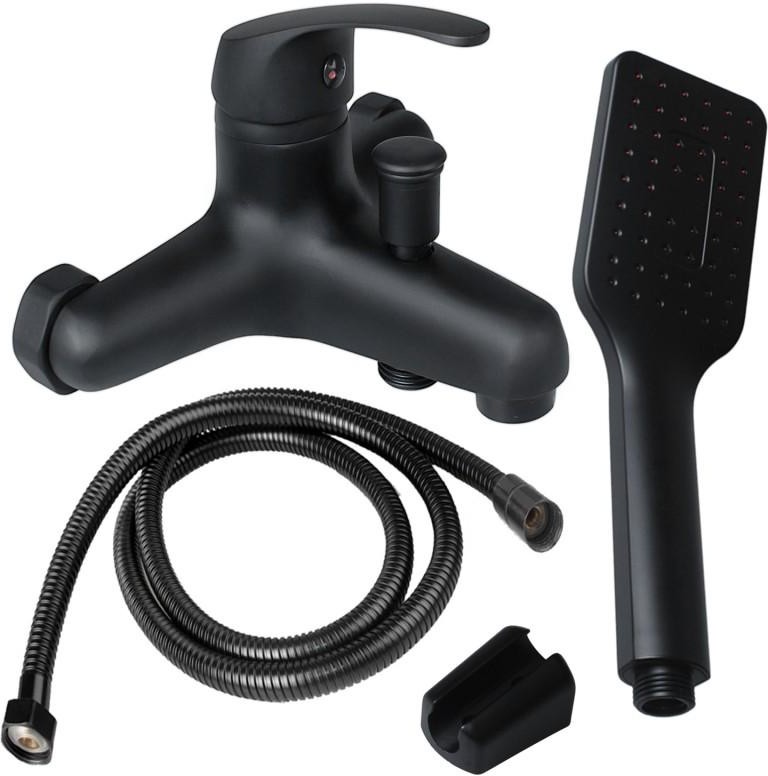 Yoka Bateria wannowa prysznicowa stojąca kran mosiądz czarna - Yoka BP.ELZA-BLK