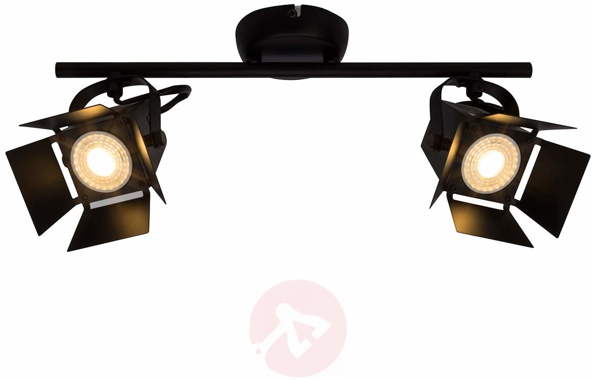 Podwójna lampa sufitowa punktowa LED Movie, czarna
