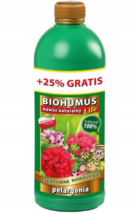 Biohumus Life Nawóz Ekologiczny Do Pelargonii 1 L