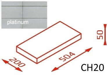 Joniec Daszek na murek CH20 50,4x20x5 platinium / Joniec DASZEK NA MUREK CH20 50,4X20X5 PLATINIUM / JONIEC