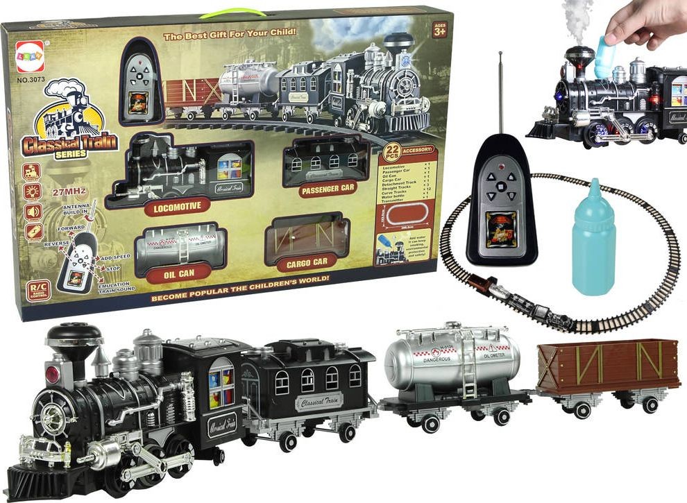 Import leantoys Ogromna Kolejka Pociąg Tory Dźwięk Światła Dym R/C 206,5 cm x 153,5 cm 9531-uniw