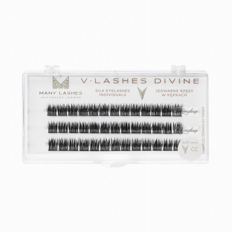 Many Beauty Many Beauty - Many Lashes - V-LASHES DIVINE Silk Eyelashes Individuals - Jedwabne kępki rzęs - CC - 15 mm