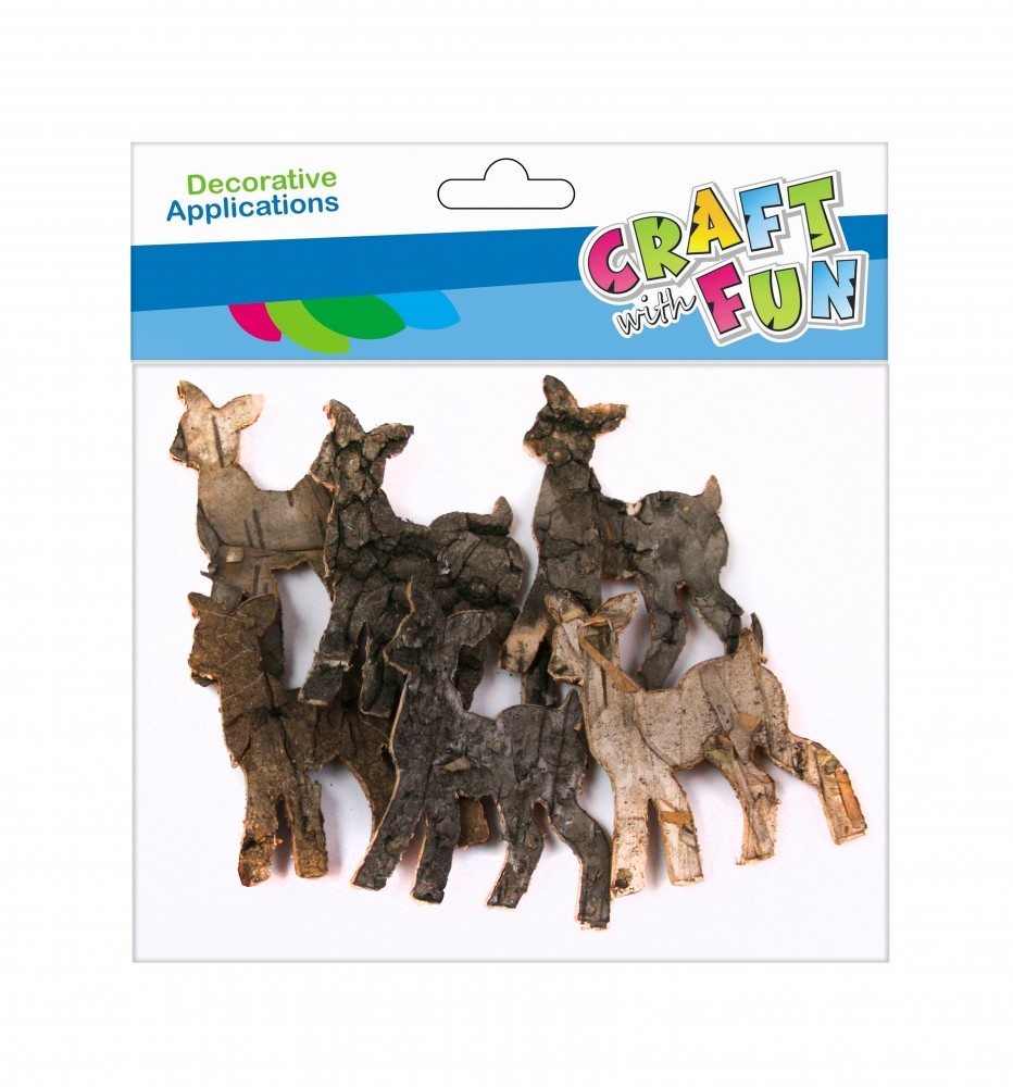 Craft with Fun Ozdoba dekoracyjna Drewnokszt Kora Sarna 5cm6szt 12