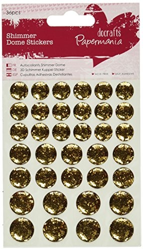 Docrafts Papermania Shimmer Dome Bling naklejki 36/Pkg-Gold PM805916